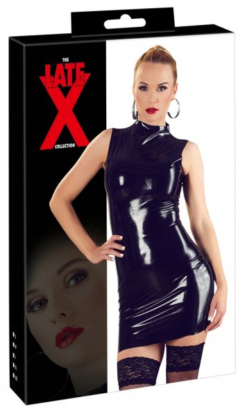 Latex Minikleid schwarz XL