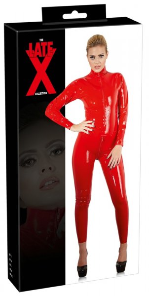 Latex Catsuit rot M