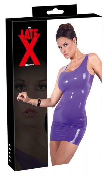 Latex Minikleid lila M