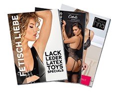 3 Erotik-Kataloge mit Dessous, Lack, Leder, Latex, Toys, Fetischartikeln